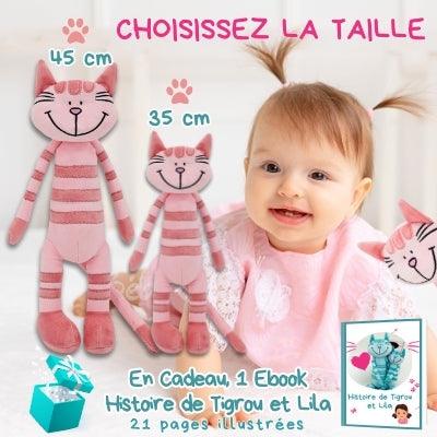 peluche-chat-taille-rose